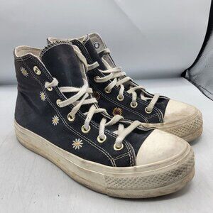 Converse Womens Size 9.5 Black Lift Platform High Festival Florals A06115C